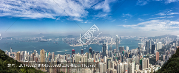 香港維多利亞港兩岸全景圖