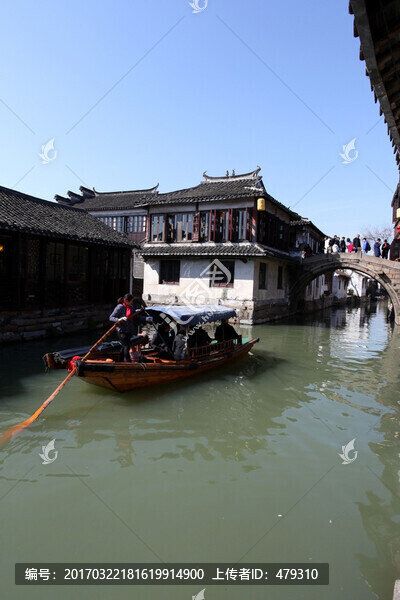 中國,水鄉(xiāng),周莊,橋,古鎮(zhèn)