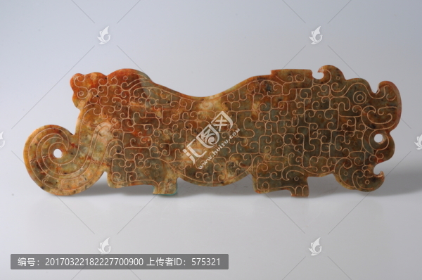 春秋玉虎,蟠龍紋玉虎