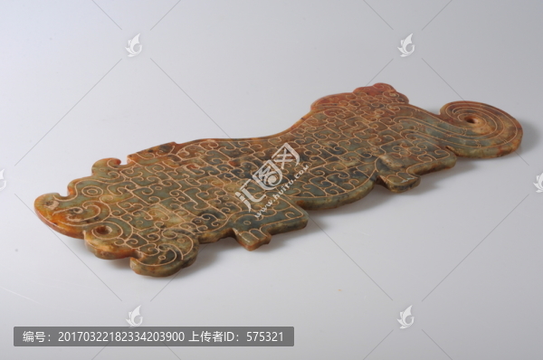 春秋玉虎,蟠龍紋玉虎