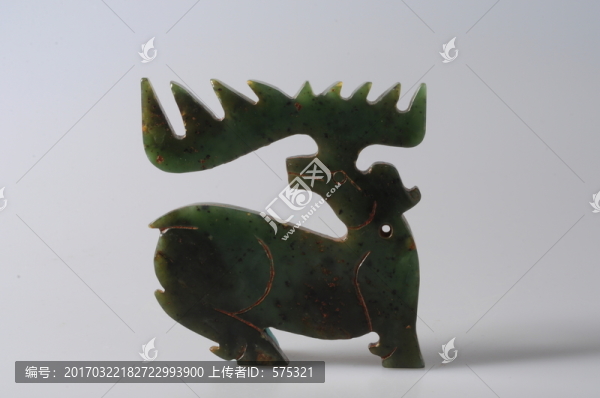 西周玉器,青玉鹿