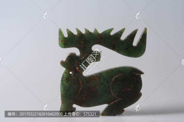 西周玉器,青玉鹿