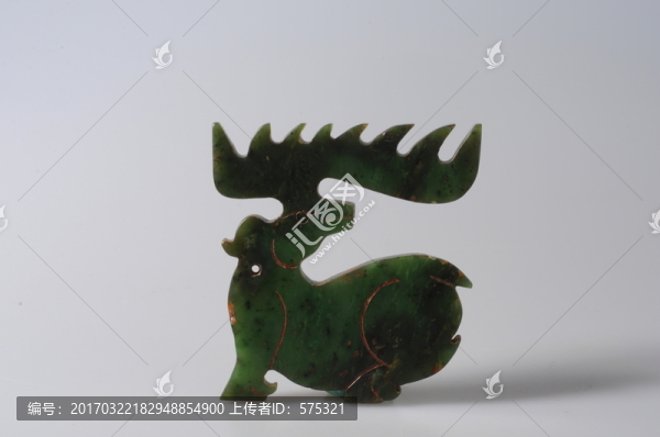 西周玉器,青玉鹿