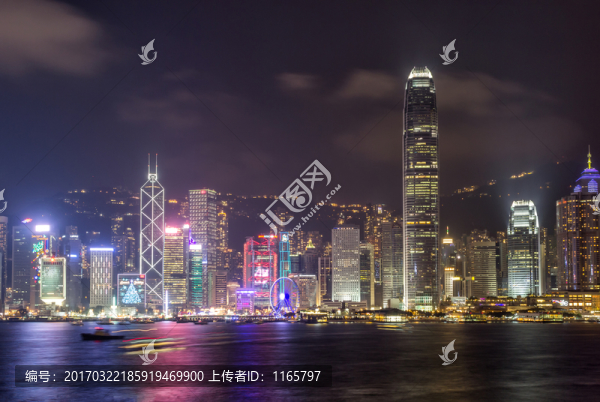 香港維多利亞港的夜景