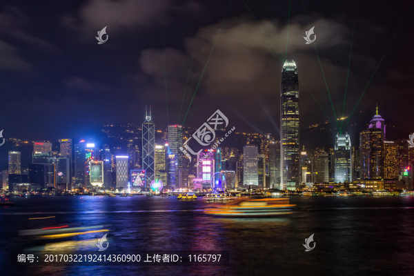 香港維多利亞港的夜景