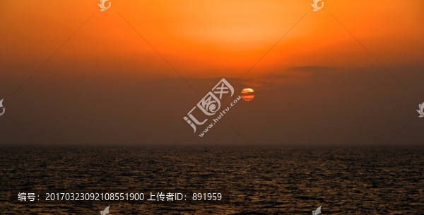 瓊州海峽落日風(fēng)光