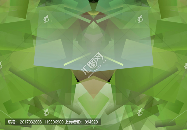 綠色幾何抽象拼接立體底紋背景