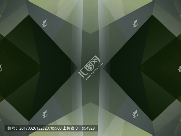 綠色幾何拼接面立體抽象電腦圖案