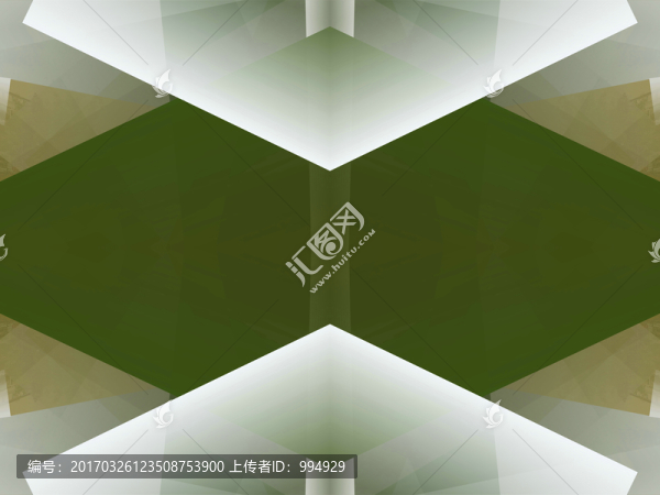 綠色幾何拼接抽象立體高清電腦畫