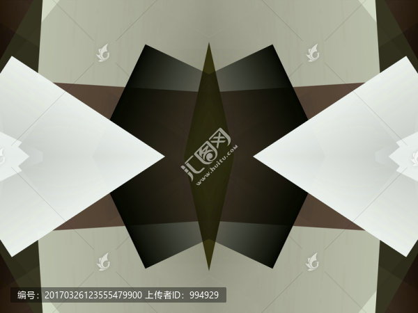 黑色立體幾何拼接抽象電腦圖案