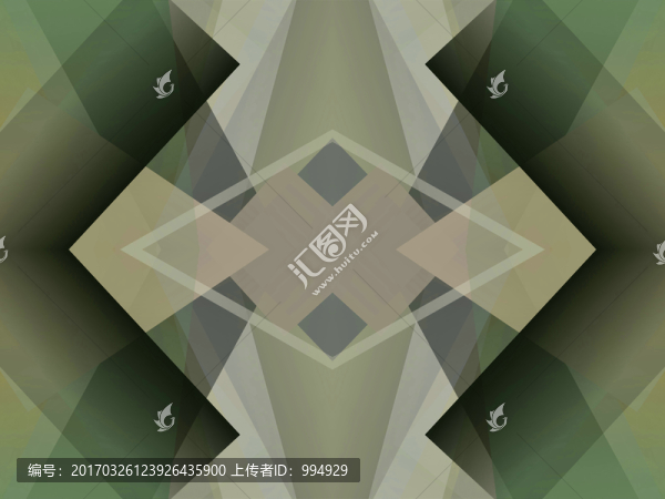 黑色立體幾何拼接抽象電腦圖案