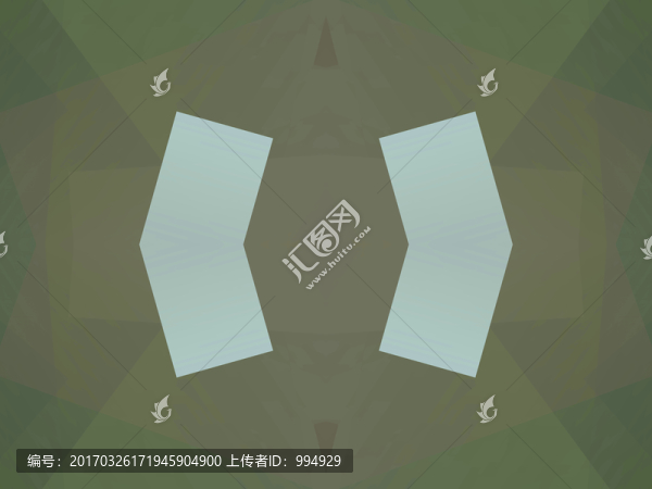 綠色幾何抽象立體拼接面電腦圖案