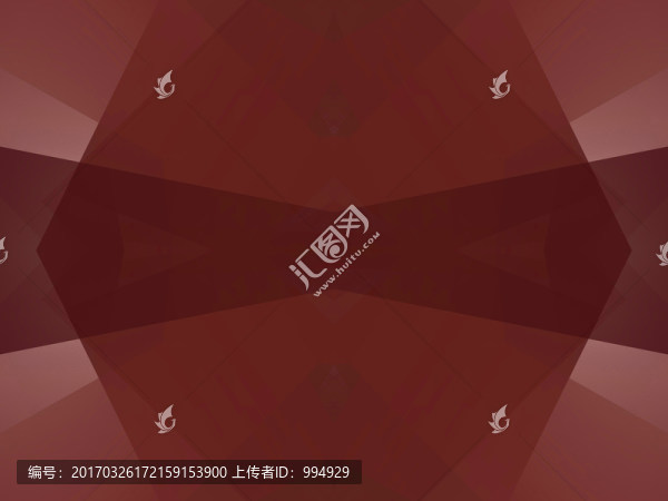 紅色幾何抽象拼接面立體電腦圖案