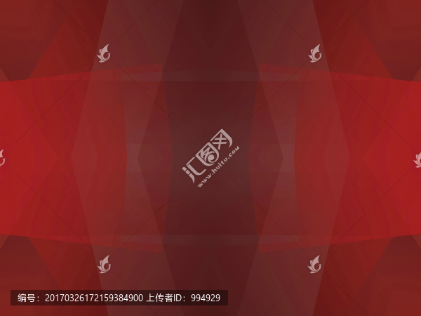 紅色幾何抽象拼接面立體電腦圖案