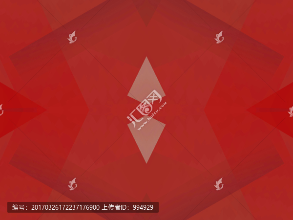 紅色立體幾何抽象拼接面電腦圖案