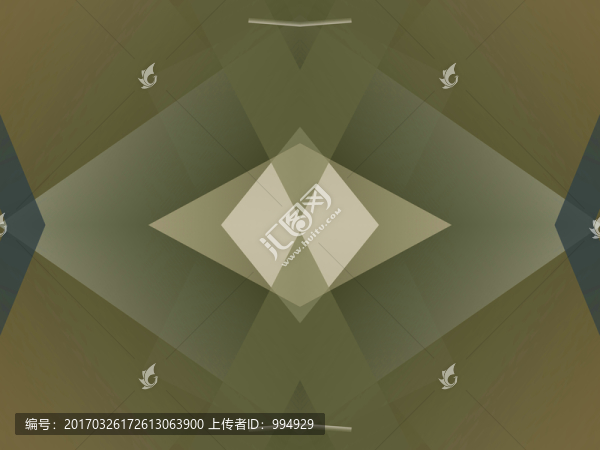 綠色底紋立體幾何拼接抽象背景
