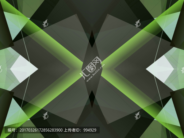 綠色幾何拼接立體抽象藝術(shù)圖案