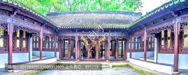 中式庭院門窗,大畫幅高清