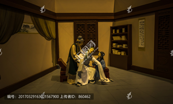 梁祝故事場景泥塑
