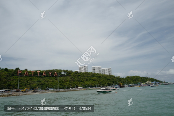 芭提雅,海邊,港口,泰國,風景