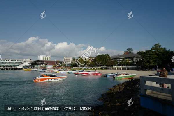 芭提雅,海邊,港口,泰國,風(fēng)景