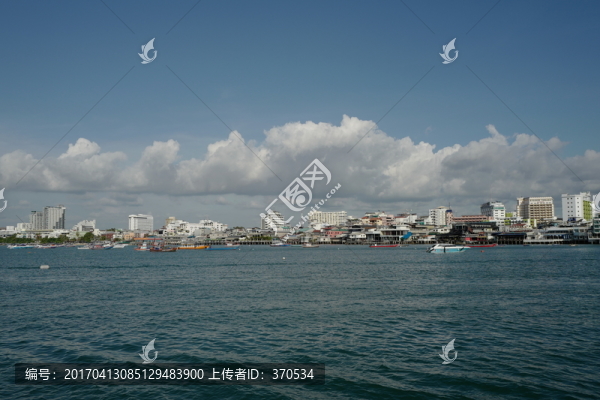 芭提雅,海邊,港口,泰國,風景