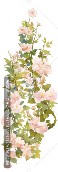 手繪花卉花束素材