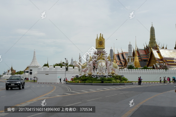 泰國,曼谷,大皇宮,圍墻,城市
