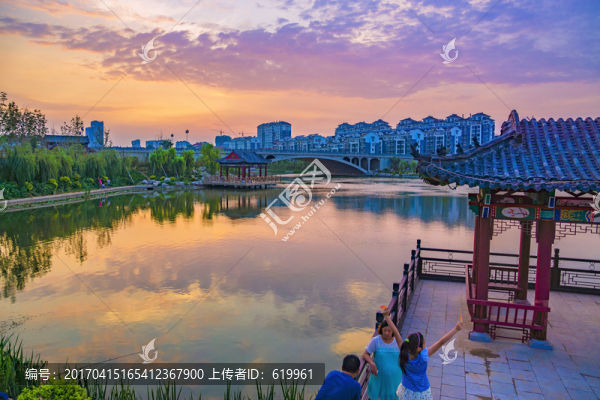 青州南陽(yáng)河城市晚霞風(fēng)光