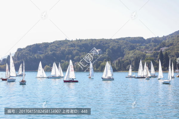 法國安納西湖,三角帆,帆船