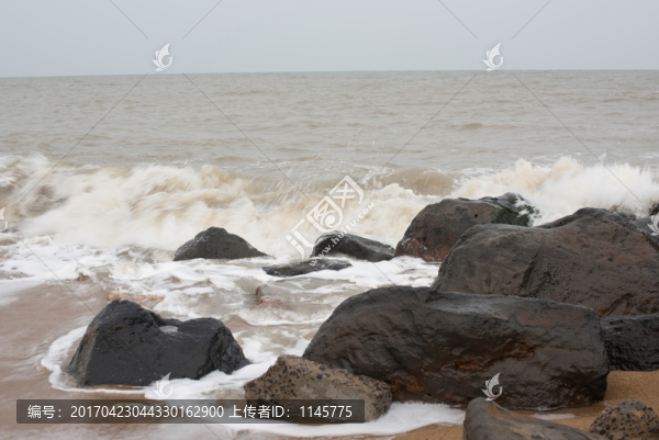 海浪,礁石,沙灘
