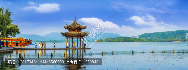 杭州西湖集賢亭全景,大畫幅