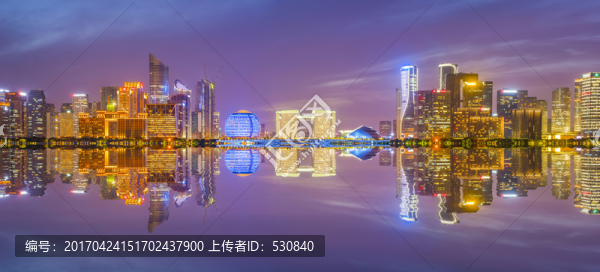 杭州錢江新城夜景,大畫幅