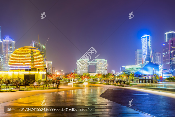 杭州錢(qián)江新城CBD夜景,大畫(huà)幅