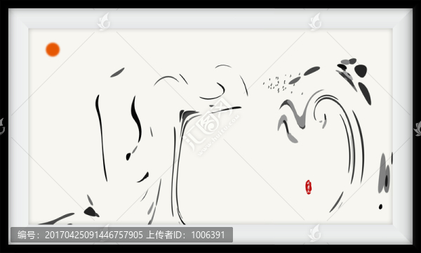 沙發(fā)背景水墨裝飾畫(huà)