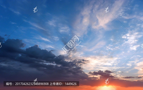 天空夕陽(yáng)藍(lán)天白云