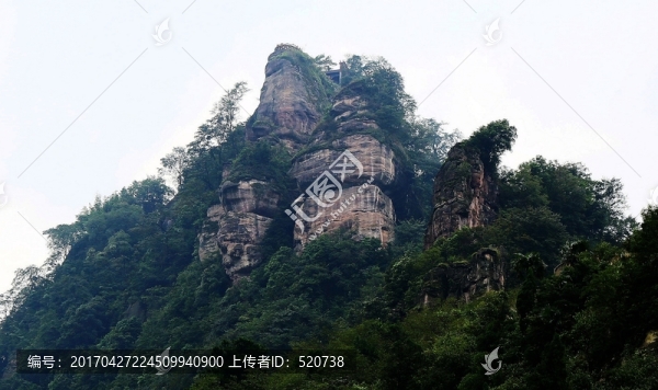 重慶,古劍山,巖石,森林