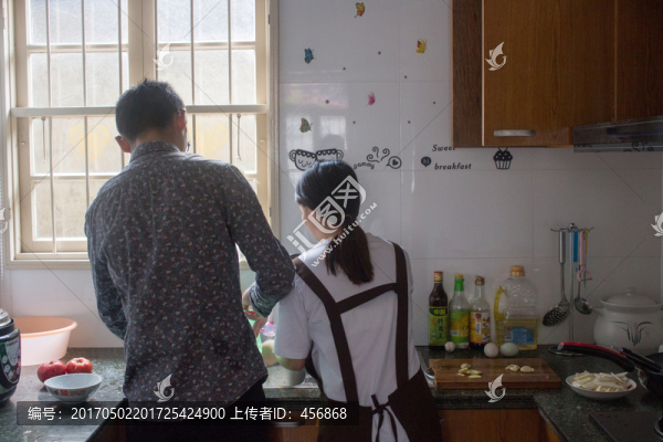 廚房,夫妻