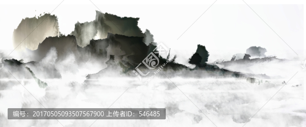 新中式潑墨山水,裝飾畫(huà),合層