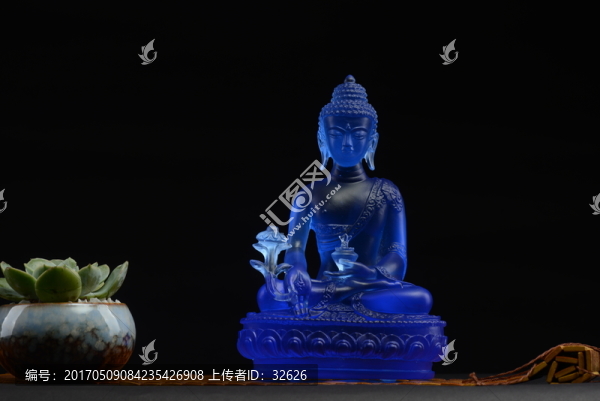 藍(lán)色琉璃佛像