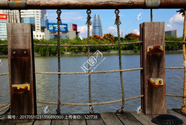 江邊,欄桿,繩索