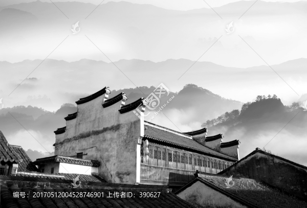 水墨古建筑