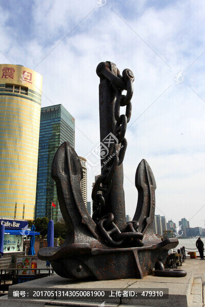 上海,上海灘,雕塑,拋錨