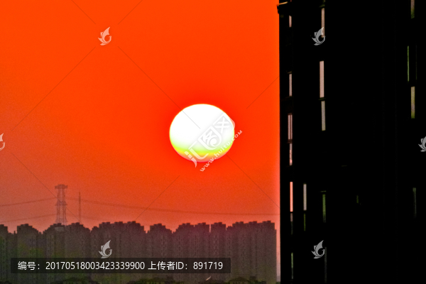 日落,紅日,夕陽,太陽落山