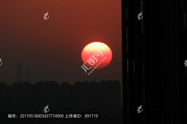 日落,紅日,夕陽,太陽落山