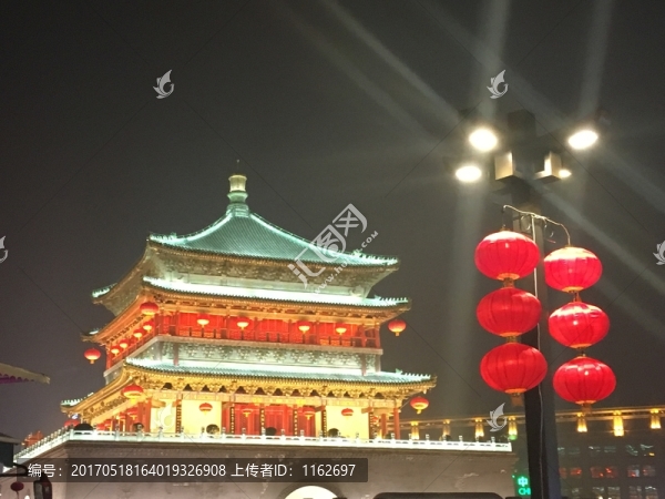 鐘樓,西安夜景