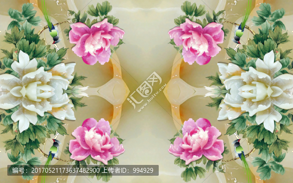 原創(chuàng)高清玉雕立體電視背景墻拼花