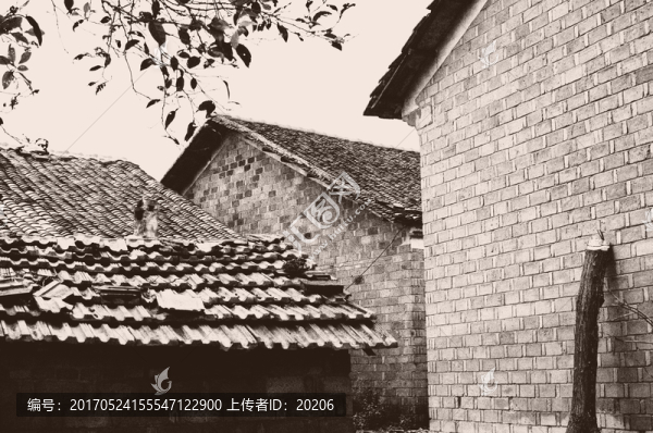 舊中國(guó)老照片,懷舊泛黃農(nóng)村照片