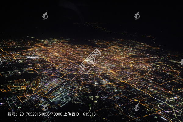 北京市城區(qū)夜景全景