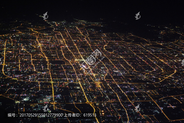 北京市城區(qū)夜景全景